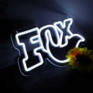 Dimmable Fox LED Neon Sign - USB-Powered LED Light Letters, Illuminated Letter-Shaped Light-Up Novelty Lighting, Indoor Wall Decor, Ideal Christmas Gift for Boys by