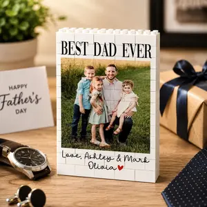 Custom Photo Building Block, Personalized Dad Picture Brick Puzzle, Father's Day Gift for Dad from Kids, Dad Birthday Gift, Gift for Husband