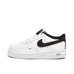 Toddler's Nike Force 1 LV8 White/Black-Metallic Gold (DM3387 100)