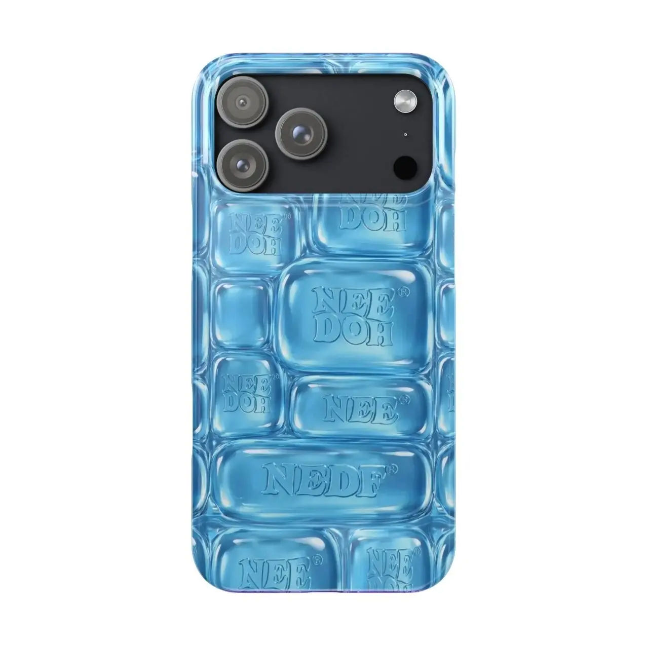 NeeDoh Cool Crush Ice Cube Phone Case, 3D Visual Effect Bubble Case, Glossy Hard Protective Cover,  for iPhone 7 8 XR XS XSM 11 12 13 14 15 16 17Plus/Pro