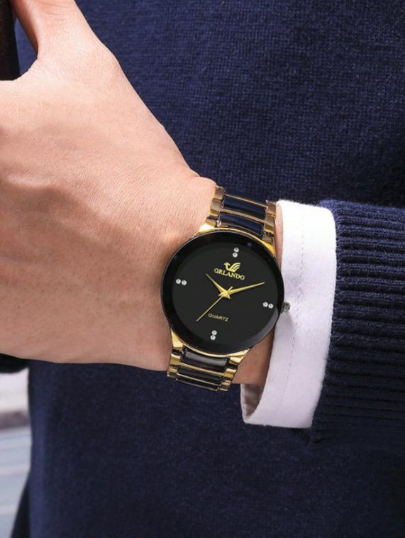 Men's Simple Quartz Watch With Nail Scale