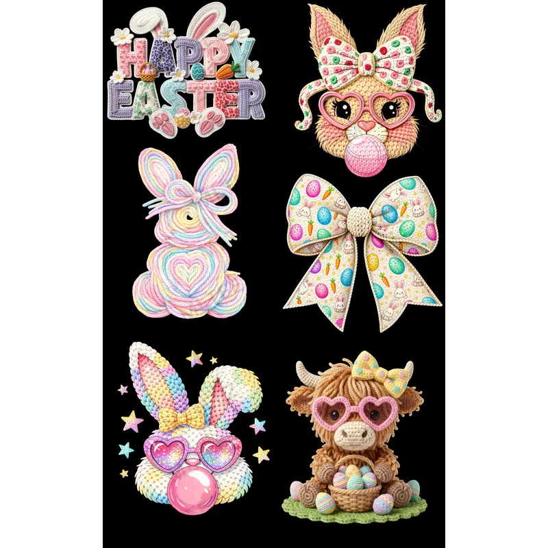 HAPPY EASTER (2) PREMADE GANGSHEET - 22X36 DTF TRANSFERS - DIRECT TO FILM