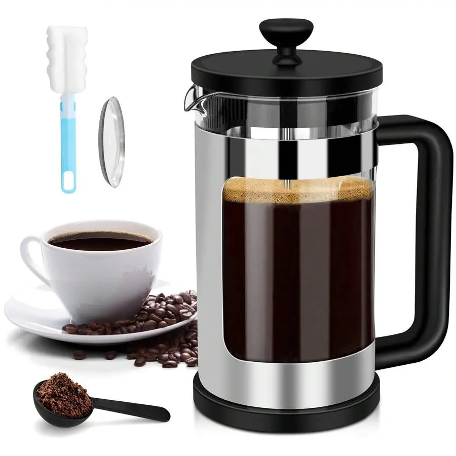 French Press, Double Micro-Filtered Coffee and Tea Maker