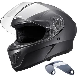 TikTokShopBlackFridayVEVOR Motorcycle Helmet DOT Approved Full Face or 3/4, Dual Visor with Slot for Your Bluetooth & Interchangeable Lens, Smart Street ABS Helmet Comfortable Motocross Helmet