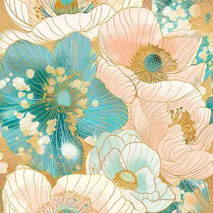 Japanese Blossoms Pattern 16 Quilting Cotton Fabric
