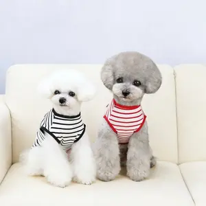Striped Puppy Sleeveless Vest Spring Summer Pet Clothes for Small Dogs Pomeranian Chihuahua Pullovers Kitten T-shirts Outfits