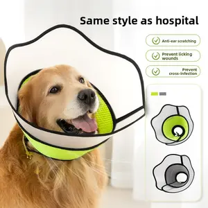 Post-surgery Dual-material Elizabeth Collar for Large Dogs & Cats Anti-lick Anti-scratch Pet Collar Prevent Licking Wounds Cross-infection,summervibes
