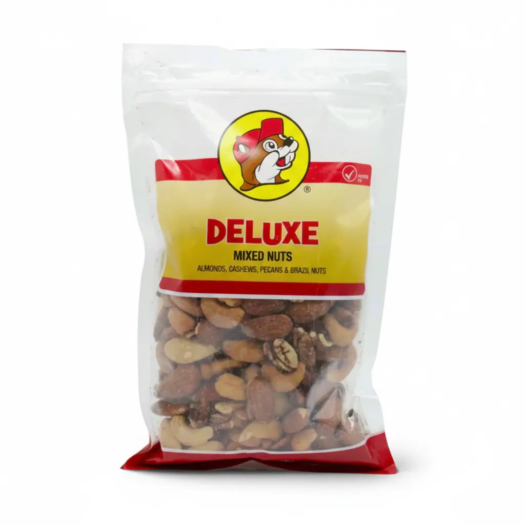 Buc-ee's Deluxe Mixed Nuts - Premium All-Nut Dried Trail Mix with Pecans, Brazil Nuts, Cashews, Almonds, Natural, High Protein, Low Sugar, Crunchy, Flavorful, Gluten-Free, Keto-Friendly Nutrient-Rich Snack