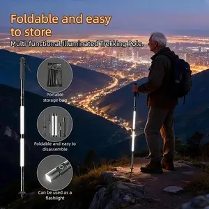 Professional Laser Saber LED Walking Sticks for Outdoor Explorers & Night Hikers |   Waterproof, Ultra-Light, Rechargeable Design for Safe Hiking, Camping, and Dark Adventure Companion, Must-Have Gear for Trail Enthusiasts and Elderly Safety