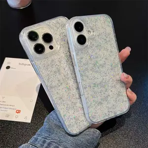 Glitter Clear Phone Case - Sparkly Transparent Shockproof Cover for iPhone 11/12/13/14/15/16/17 Pro Max Ari Series