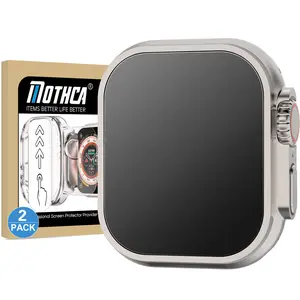 Mothca 2 Pack Tempered Glass Matte Screen Protector for Apple Watch Ultra 3 (2025)/ Ultra 2 (49mm)/ Apple Watch Ultra (49mm) [Quick Fit Case] Auto-alignment HD Clear Touch Sensitive Anti-Scratch 9H Matte Glass Film