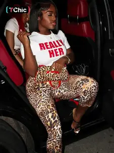 CYNE Women's Sexy Leopard Print Bodycon Leggings Capri Pants Party Club Night Out Holiday Daily Casual Slim Fit High Waist Trunks Shorts Trousers Bottoms Y2K Going Out
