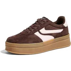 Platform Sneakers for Women Fashion Retro Thick Rubber Gum Sole Comfortable Tennis Skate Trainer Classic Walking Shoes Casual Streetwear