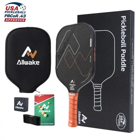 ALLWAKE USAPA Approved Carbon Fiber Pickleball Paddles - 3k Friction Surface, Durable, Lightweight Rackets for Adult Pickleball Performance, Adults