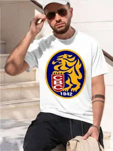 Leones del Caracas 2026 new model Black/White Tee Stylish & Comfortable Loose Crew Neck Short Sleeve T-shirts Versatile On Trend Eye Catching Printed Graphic Casual Tee for Daily Wear Outings & L
