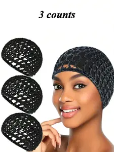 Solid Color Hollow Out Crochet Hair Net Cap, Lightweight Breathable Hair Band, Perfect for Women’s Face Washing and Hair Styling, Salon Tools and Hair Accessories