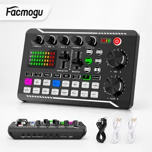 [Facmogu]F998 Live Sound Card & Microphone Audio Bundle - Professional Audio Mixer with DJ Effects, Voice Changer, and Sound Effects for Live Streaming, Recording, and Gaming Podcast Studio Equipment