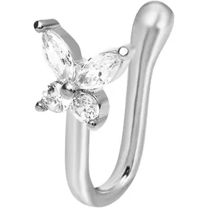 Butterfly Nose Ring   Septum Nose Rings  Butterfly Nose Rings Studs U Shaped Clip  Nose Stud Bendable Nose Ring Studs  for Women