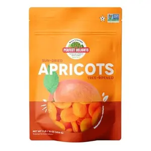 Perfect Delights Sun-Dried Turkish Apricots, Vegan & Healthy Fruit Snack for Kids and Adults - Single Pack (16 oz)