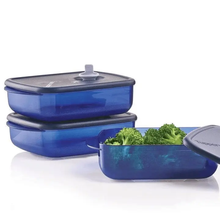 3 pc Medium Shallow Vent 'N Serve Microwave Containers Freezer & Dishwasher Safe, Venting Lid for Even Reheating, Perfect for On-the-Go Meals & Batch Cooking