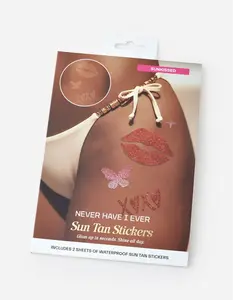 NEVER HAVE  Womens I EVER Sunkissed Sun Tan Stickers, Pink