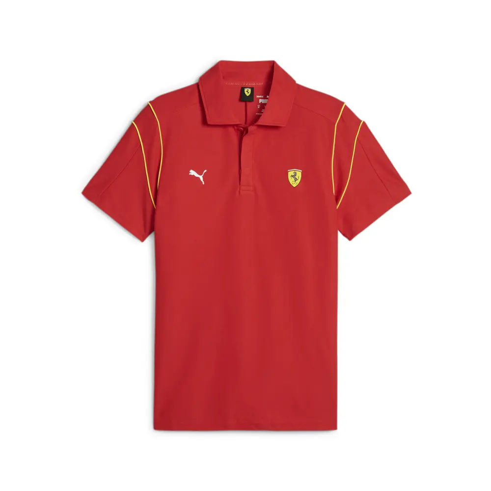 PUMA Mens Scuderia Ferrari Race Mt7 Short Sleeve Shirt Casual Casual - Red