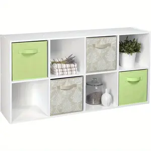 New 8 Cube Storage Shelf Organizer Bookshelf Stackable Vertical or Horizontal Easy Assembly Wood
