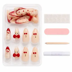 Luxury Press On Nails | Reusable Glossy False Nails | 24 PCS Nail Kit With Glue & Tabs