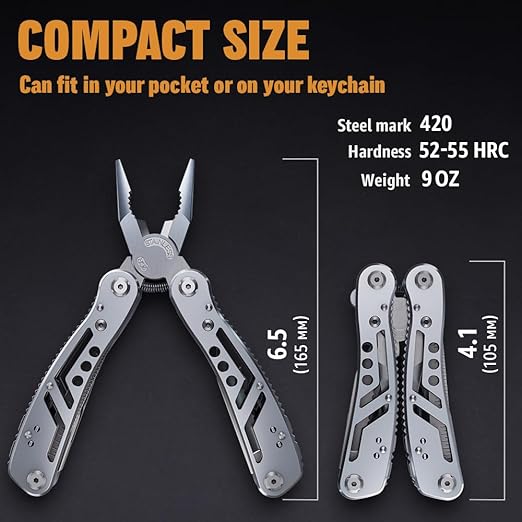 Multifunctional Foldable Pliers Set, Portable Home Outdoor Stainless Steel Tool, Repair Tail Lock Pliers, Safety Wire Pliers, Durable and Versatile