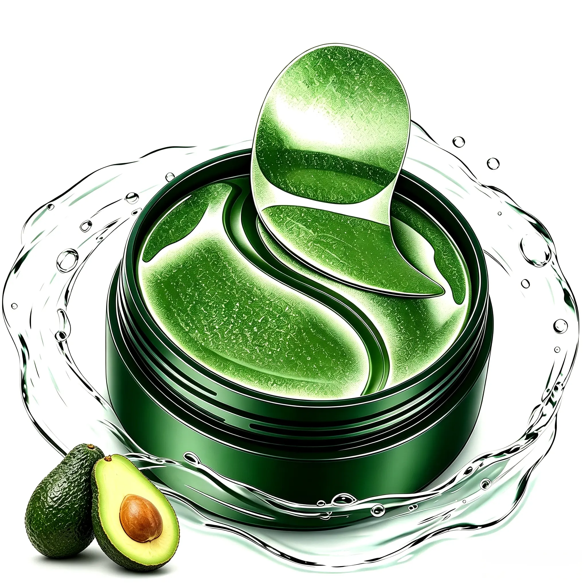Avocado Sensitive Eye Patches 60 PCS, Hydrating Soothing Under Eye Gel Patches, Gentle Eye Mask for Daily Beauty Skincare