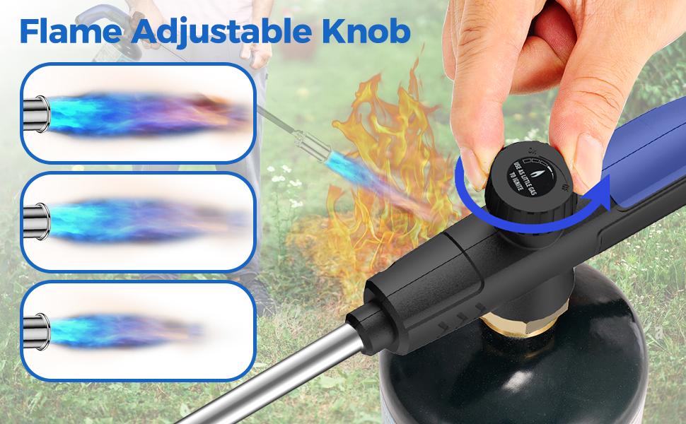 Weed Torch Propane Burner,High Output Weed Burner, Propane Blow Torch with Self Igniting and Flame Control Valve for Weeding, Melt Ice,Charcoal Starter-Fuel Not Included