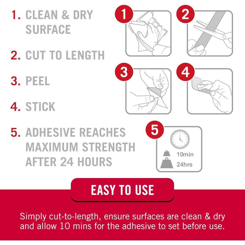 – 30 ft Sticky Back Hook and Loop Fasteners – Peel and Stick Permanent Adhesive Tape Keeps Classrooms, Home, and Offices Organized – Cut-to-Length Roll | 3/4 in Wide | Black, (91137)