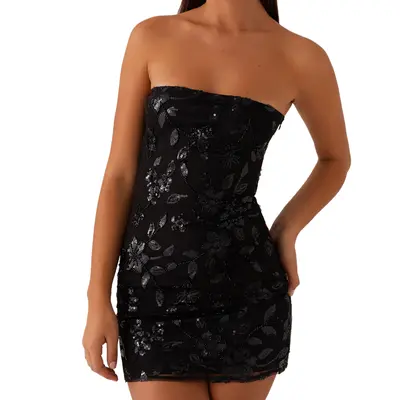 Peppermayo Exclusive Moorey Beaded Mini Dress Mulberry - TikTok Shop