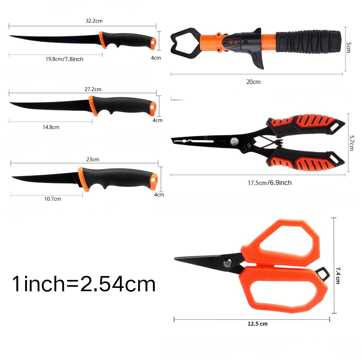 7pcs Fishing Tools Kit- Fishing Plier, Fish Lip Gripper, Fillet Knife, Scissors, Fishing Accessories and Equipment, Fishing Gifts for Men 7pcs Fishing Tools Kit- Fishing Plier, Fish Lip Gripper, Fillet Knife, Scissors, Fishing Accessories and Equipment, Fishing Gifts for Men