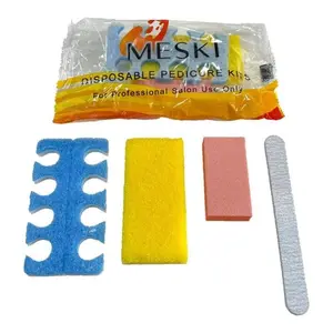 TP Plastic 4-Piece Disposable Pedicure Kit – 200-Count Set for Professional Nail Care – Includes Pumice Pad, Nail File, Buffer, Toe Separator – Hygienic & Single-Use Pedicure Tools