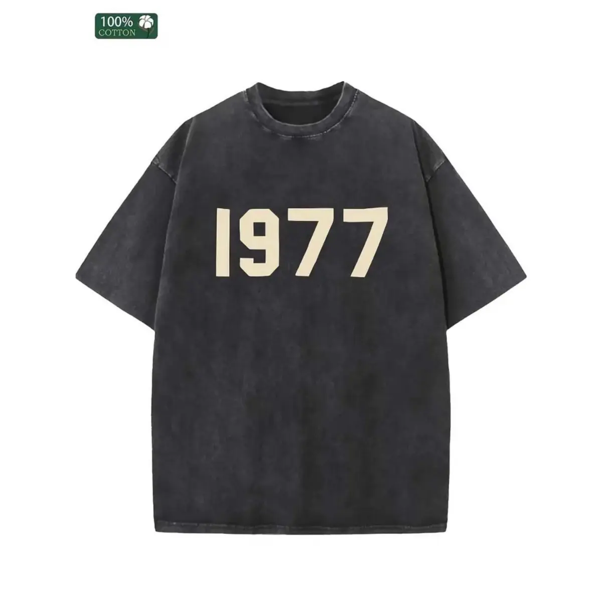 Vintage Customize Birth Year T-Shirt Comfort Colors Black Charcoal Shirt Minimalist Varsity Number Graphic Tee 1977 Birthday Gift Retro Streetwear Top (customize)