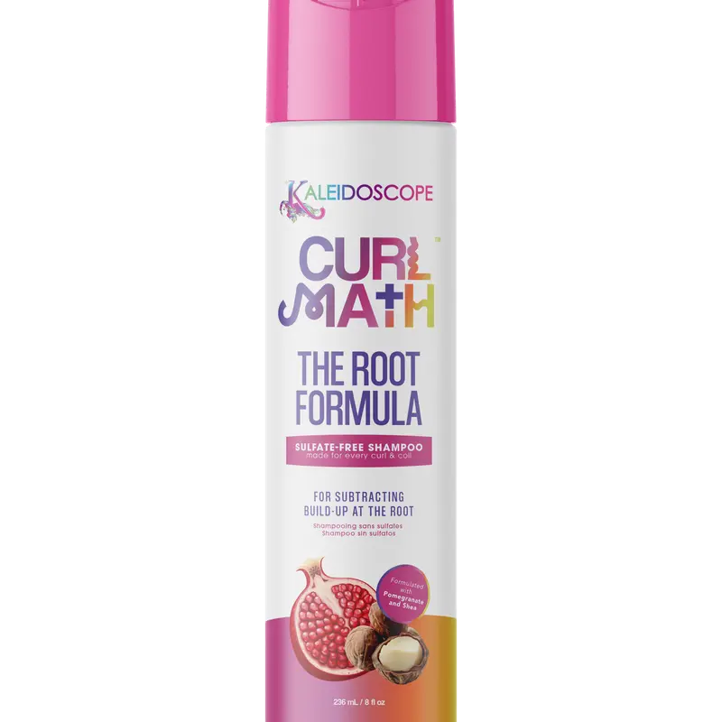 Kaleidoscope Hair Products Sulfate-Free Curly Cleansing Shampoo Curl Math THE ROOT FORMULA for Defined Hydrated Curls, 8oz Wash Day & Curl Transformation