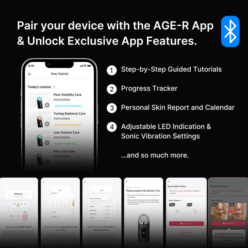 [medicube] AGE-R Booster Pro -  PINK (New) / Black ㅣKbeauty Viral Glass Glow Device for Glowy Glass Skin Facial Comfort