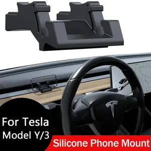 Silicone Phone Mount For Tesla Model Y 2020-2025 Model 3 Accessories 2017-2025 Also Functions as a Vent Hook and Sunglass Holder