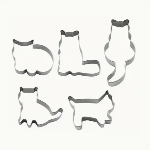Cute Cat Shaped Cookie Cutter, Stainless Steel Cookie Cutter, Dessert Mold, Cake and Chocolate Mold, Cookie Molds, Suitable for Home Kitchen, Restaurant, Party, Cookie Cutters Home, Baking Supplies