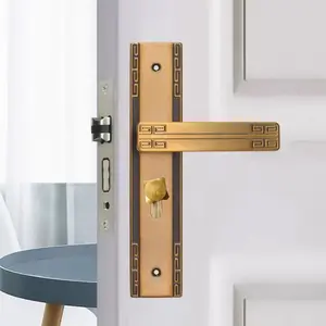 Metal Door Lock Set with 3 Keys, Suitable for Bedroom, Room, Study, Includes Lock Body or 2 Handles, Secure Indoor Door Lock