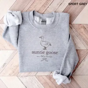 Funny Auntie Sweatshirt & Tshirt for New Aunt, Coquette Goose Auntie Sweater, Cute Auntie Gift from Niece, Auntie Crewneck Sweatshirt