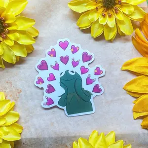 Kermit Heart Emoji Transparent Sticker