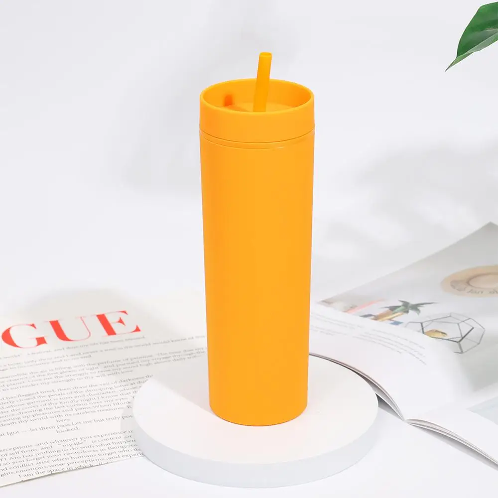 Portable Tumbler Cups, Water Bottles, 16oz Drinking Bottle with Straw, Tumbler with Straw, Washable Sport Water Bottle for Outdoor, Reusable Drinkware