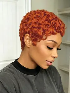 6 Inches Pixie Cut Wig, Human Hair Short Loose Curly Hair Wigs, Stylish and Comfortable, Perfect for Daily Wear and Special Occasions