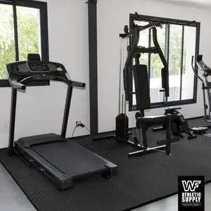 CAP Interlocking Exercise Foam Mats,Tatami 3/4-Inch Thickness Gym Flooring Tiles, Extra Thick Eva Foam Fitness Equipment Mat & Home Protective Flooring Cushion, Black & Blue