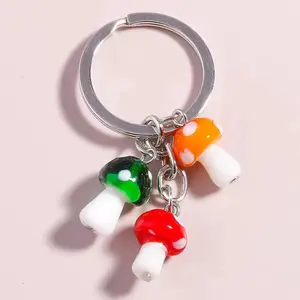 Cute Resin Mushroom Keychain for Fashion Accessories - Adorable Charm with Colorful Designs Perfect for Keys or Bags