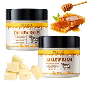 Grass-Fed Beef Tallow Balm with Manuka Honey – Whipped Organic Moisturizer for Face & Body, Fast Absorption, Unscented Skin Repair
