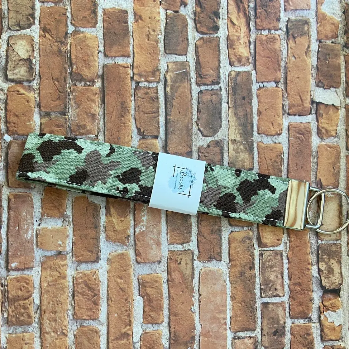 Camouflage Fabric Key Fob Wristlet