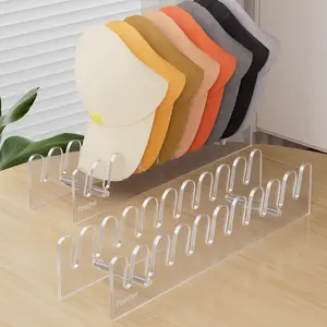 Hat Stand for Baseball Caps, Acrylic Hat Holder, Clear Hat Display, Hat Organizer, Hat Rack with Smooth and Rounded Edges, Hat Storage for Closet, Dresser, Bedroom